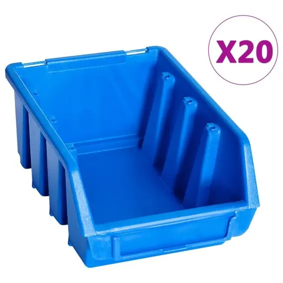 Pojemniki sztaplowane, 20 szt., niebieskie, plastikowe Lumarko! Lumarko! - Hurtownia wielobranżowa Lumarko Rabat